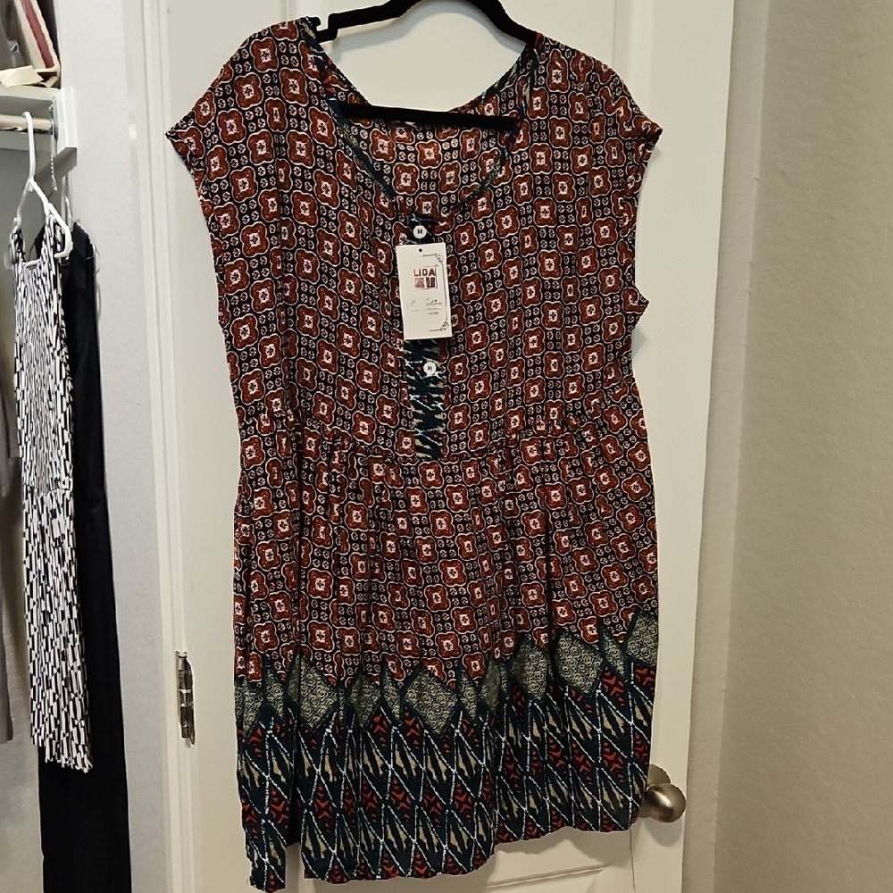 LulaRoe Women's Geometric Print Blouse - Multicolor